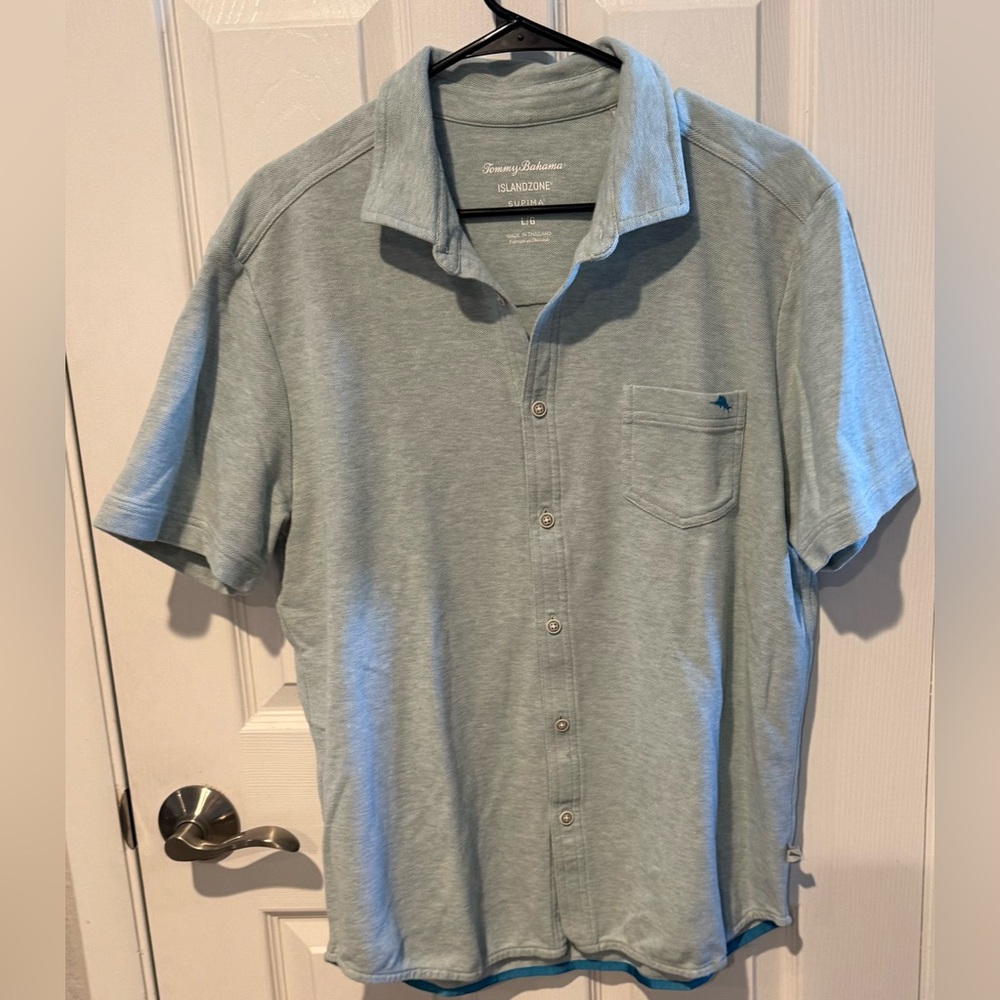 Tommy Bahama IslandZone Supima Cotton short-sleeve button-down shirt Sz L